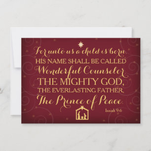 Isaiah 9:6 For Unto Us A Child Is Born Invitation