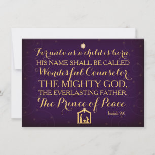 Isaiah 9:6 For Unto Us A Child Is Born Invitation