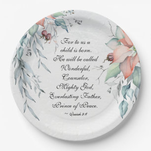 Isaiah 9:6 He will be called Wonderful...Christmas Paper Plate
