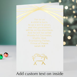 Isaiah 9:6 Scripture Custom Nativity Christmas Foil Holiday Card