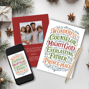 Isaiah 9 Christmas Bible Verse Holiday Photo Card