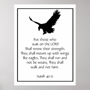 Isaiah Bible Scripture Wait Upon the Lord Eagle Poster