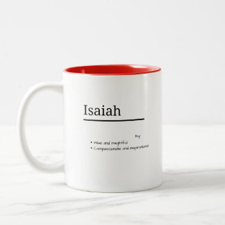 Isaiah, Boy Personalised Name Definition Two-Tone Coffee Mug