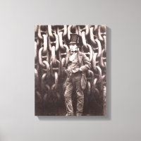 Isambard Kingdom Brunel, standing in front of the