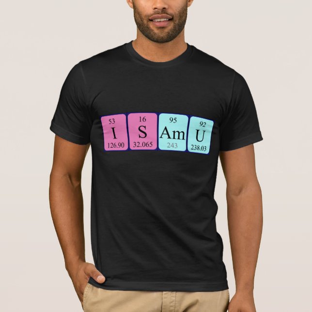 Isamu periodic table name shirt (Front)