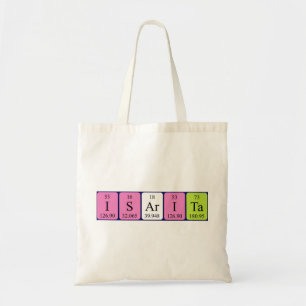 Isarita periodic table name tote bag