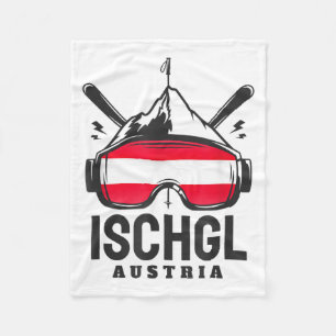 Ischgl austria ski resort retro skiing fleece blanket