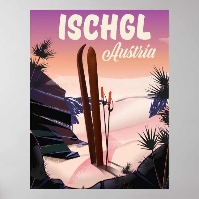 Ischgl Austria vintage ski poster. Poster (Front)