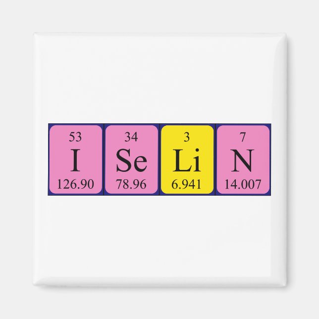 Iselin periodic table name magnet (Front)