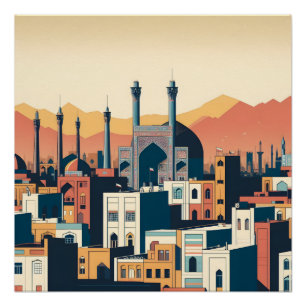 Isfahan in graphic poster