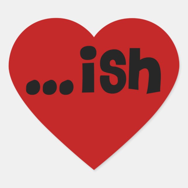 ish logo red heart sticker (Front)