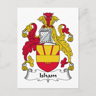 Isham Family Crest Postcard