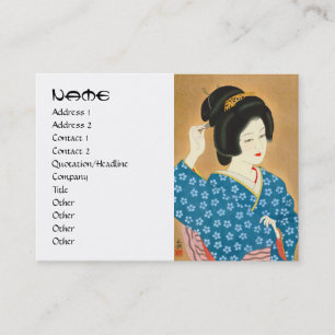 Ishida Waka Spring Sentiment japanese lady woman Business Card