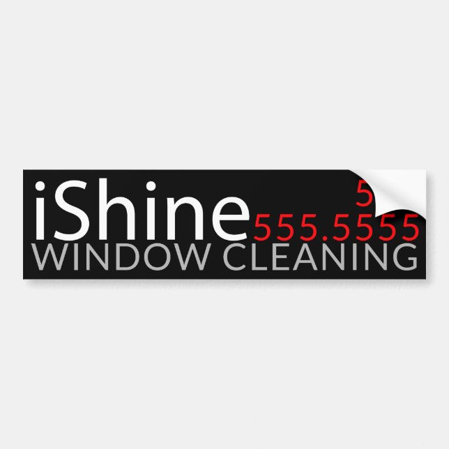 iShine. Window Cleaning House Cleaning Promotional Bumper Sticker (Front)