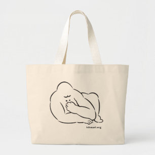 Ishmael line drawing of a gorilla by Daniel Quinn Large Tote Bag