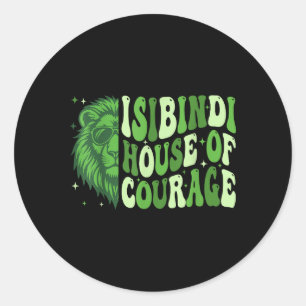 Isibindi House Of Courage Green Lion Team Spirit T Classic Round Sticker