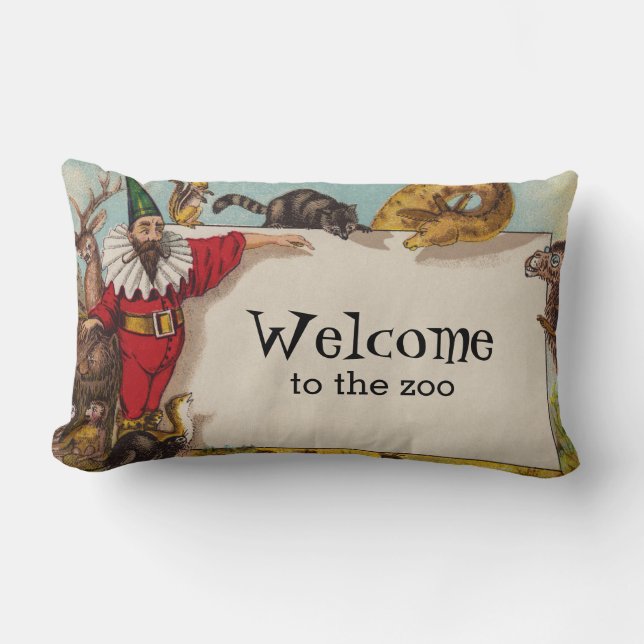 Isidore and his Animals Lumbar Pillow (Front)