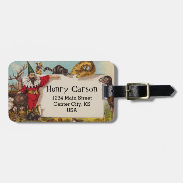 Isidore the Elf & his Animals Luggage Tag (Front Horizontal)