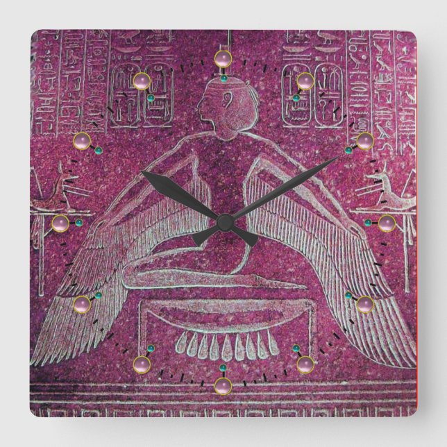 ISIS, Antique Pink Square Wall Clock (Front)