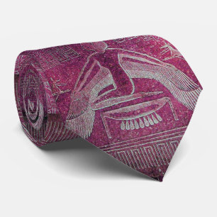 ISIS, Egypian Goddess Antique Pink Purple White  Tie