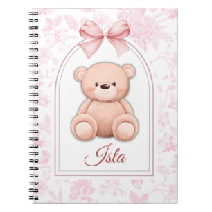 Isla   Custom Pink Teddy Bear Nursery Design  Notebook