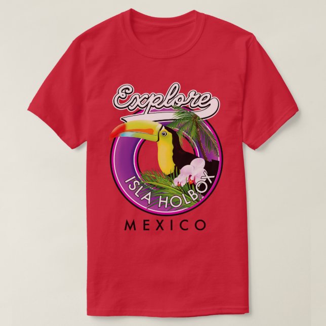 Isla Holbox Mexico travel patch T-Shirt (Design Front)