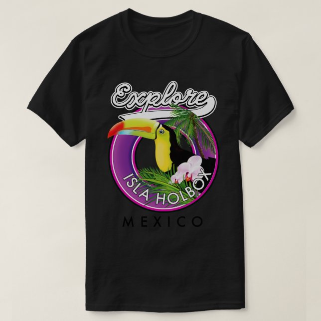 Isla Holbox Mexico travel patch T-Shirt (Design Front)