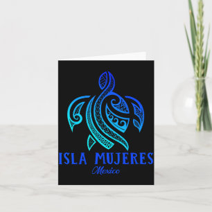 Isla Mujeres Mexico Sea Turtle Tie Dye Hibiscus Va Card