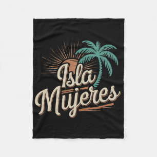 Isla Mujeres Mexico Vacation Souvenirs Family Vaca Fleece Blanket