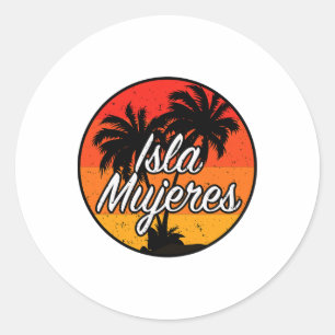 Isla Mujeres Vacation Travel Souvenir Gift  Classic Round Sticker