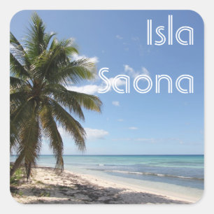 Isla Saona Caribbean Paradise Beach Square Sticker
