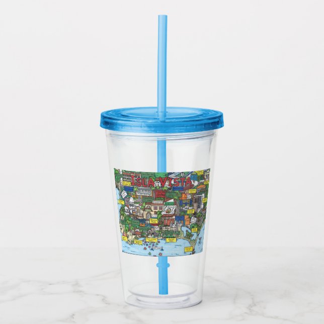 Isla Vista Map Acrylic Tumbler (Front)