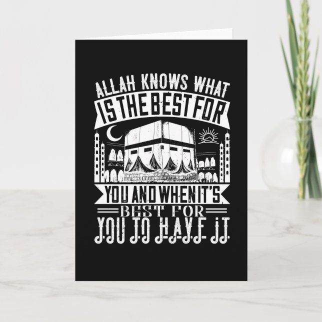 Islam - Allah Knows What Is Best For You Card (Front)