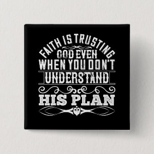 Islam - Faith Is Trusting God 15 Cm Square Badge