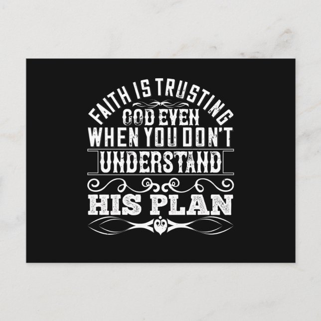 Islam - Faith Is Trusting God Postcard (Front)