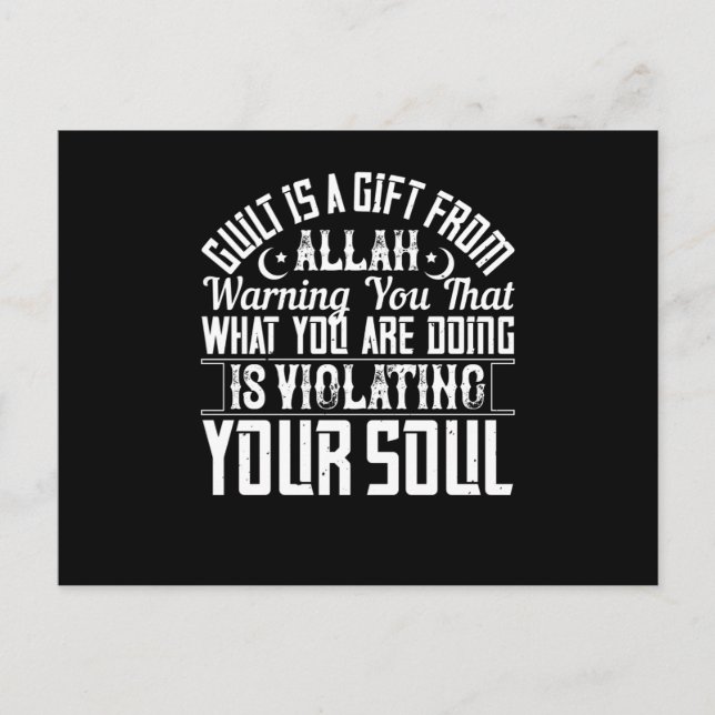 Islam - Guilt Is A Gift From Allah Postcard (Front)