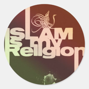 Islam is my Religion - Islamic  Arabic print Classic Round Sticker