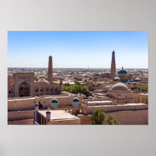 Islam Khodja Mosque and Citadel Kunya-ark - Khiva Poster