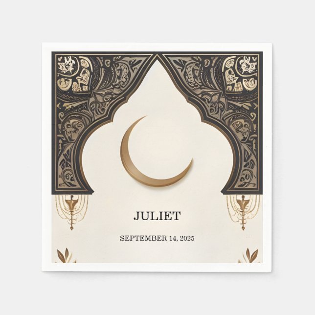 Islam Nikah Arabic Walima Muslim Bridal Shower Napkin (Front)