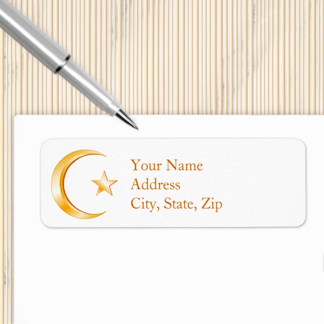 Islam Symbol  (Crescent moon and star, symbol of Islam. Customize with your text. )