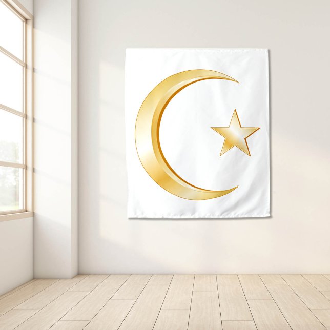 Islam Symbol Tapestry (Islam Symbol Tapestry.
Crescent moon and star, symbol of Islam.)
