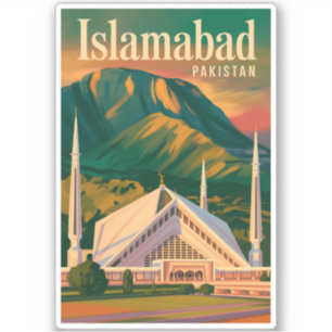 Islamabad Pakistan Faisal Mosque Illustration