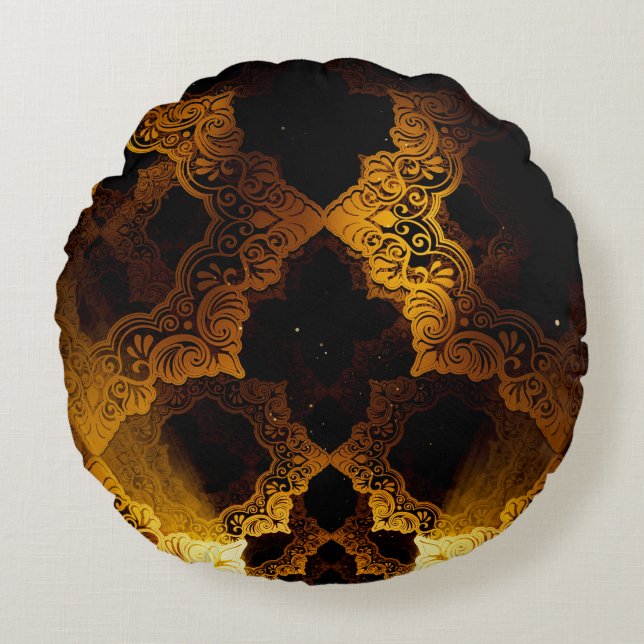 Islamic 3D: Ramadan Festival Background. Round Cushion (Front)