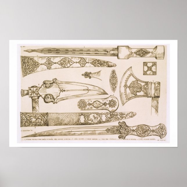Islamic and Moorish designs for knife blades, from Poster (Front)