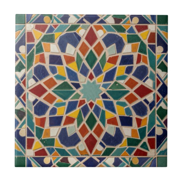 Islamic Art Moroccan Mosaic Colourful Home Decor Tile (Front)