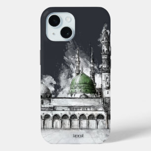Islamic Art of Masjid Nabawi Sketch - Muslim Gifts iPhone 15 Case