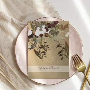 Islamic Bismillah Rustic Floral Gold Wedding   Invitation