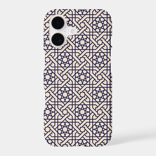 Islamic Blue White Moroccan Geometric Pattern (Back)
