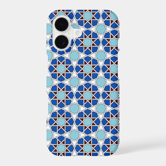 Islamic Blue White Moroccan Geometric Pattern (Back)