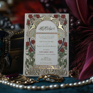 Islamic Burgundy Wedding Art Nouveau Mucha